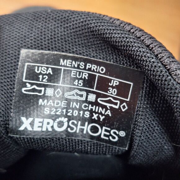 Xero Shoes Prio Men\'s 12 Low Top Barefoot Sneakers Black Mesh Lightweight Eu 45 main image 6